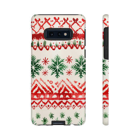 Watercolor Study of Christmas Patterns - Impact Resistant Phone Case Samsung Galaxy S10E Matte